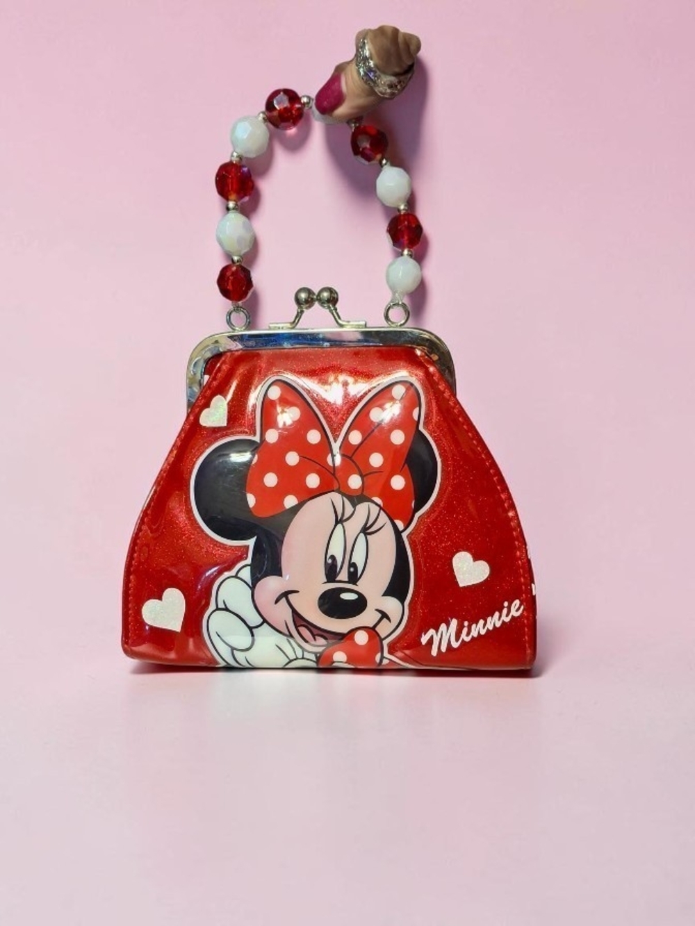 Disney Red Minnie Mouse Coin Kisslock Purse Handbag